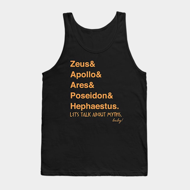 Olympian Gods Tank Top by Let's Talk About Myths, Baby! Merch